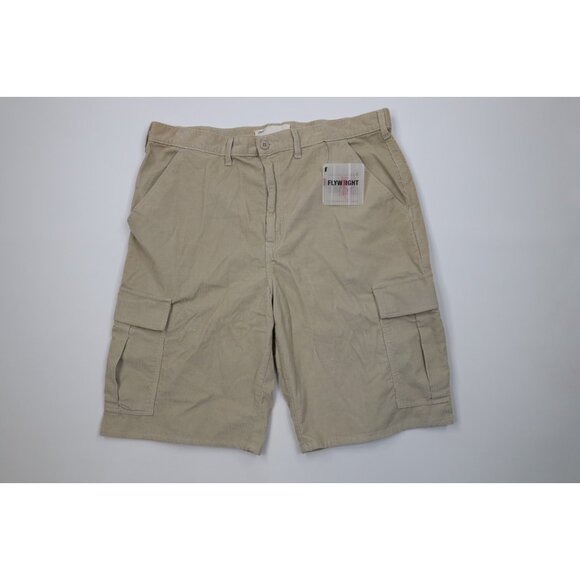 Deadstock Vintage Y2K Levis Mens Size 40 Baggy Fit Corduroy Cargo Shorts Beige